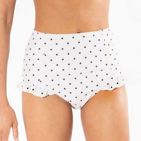 NEW Polka Dot Ruffle RETRO High Waist Bikini Set - Picture 10 of 12